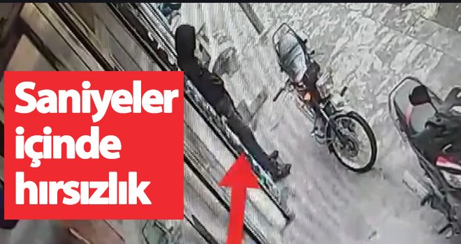 Saniyeler içinde motosiklet çaldı