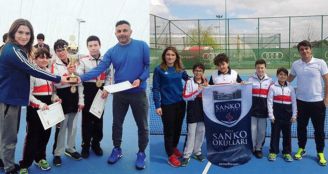 SANKO Okulları Küçük Erkek Tenis Takımı il birincisi