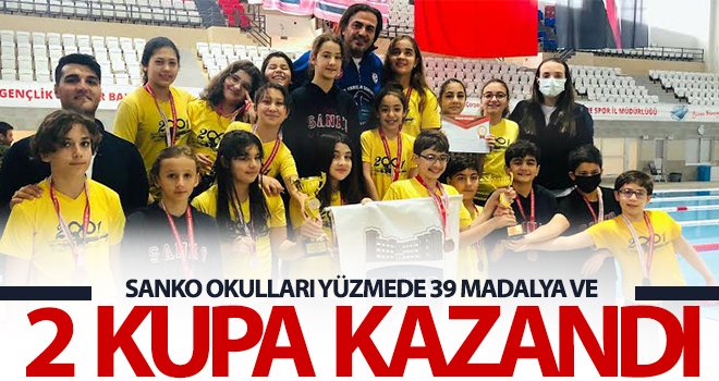 SANKO Okulları yüzmede 39 madalya ve 2 kupa kazandı