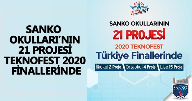 SANKO Okulları’nın 21 projesi TEKNOFEST 2020 finallerinde