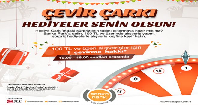 SANKO PARK HEDİYE ÇARKI’NDA SÜRPRİZLER
