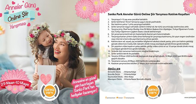 Sanko Park'tan anneler gününe özel şiir yarışması