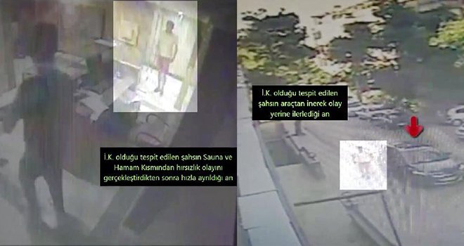 Gaziantep'te saunadaki hırsızlık şüphelisi yakalandı