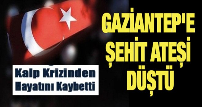 Şehit Ateşi Gaziantep'e düştü: Apaydın şehit oldu