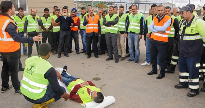 ŞEHİTKAMİL BELEDİYE PERSONELİNE YANGIN TATBİKATI