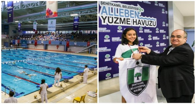 ŞEHİTKAMİL’DE CUMHURİYET KUPASI YÜZME HEYECANI
