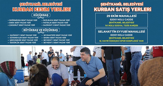 Şehitkamil’de kurban satış ve kesim yerleri belirlendi