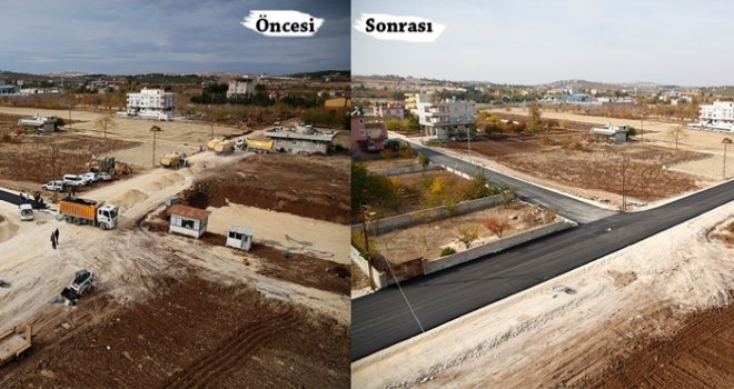 Şehitkamil'den imara yeni açılan mahallelere asfalt 