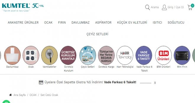 Set Üstü Ocak Fiyatları