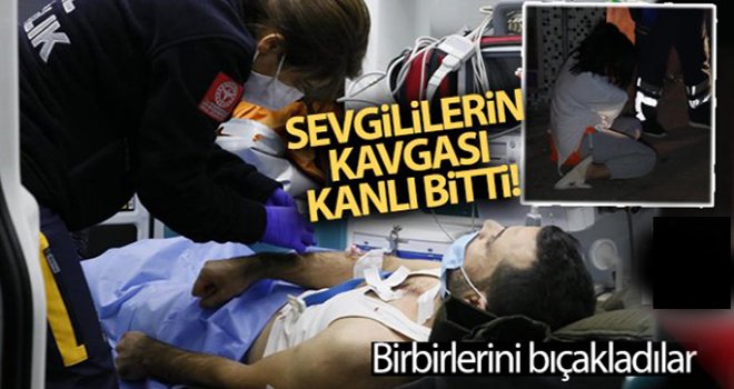Sevgililer evde birbirini bıçakladı!