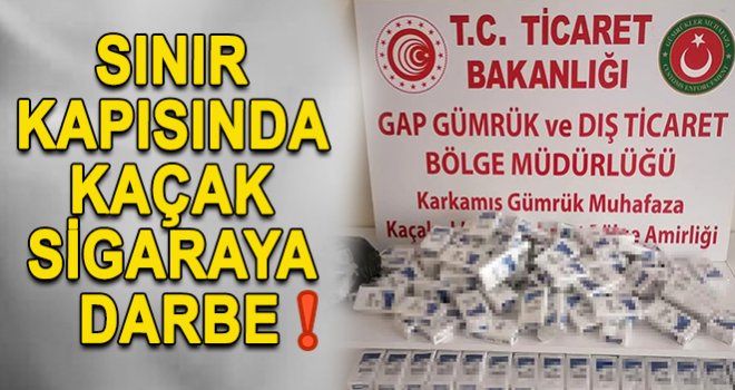 Sınır kapısında kaçak sigaraya darbe