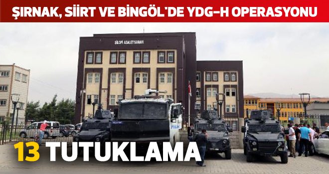 Şırnak, Siirt ve Bingöl'de YDG-H operasyonu: 13 tutuklama