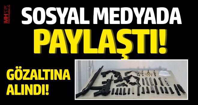 Sosyal medyadan silah ve kesici alet teşhir eden şüpheli yakalandı