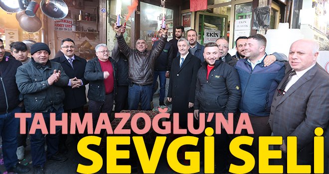Tahmazoğlu kendisine destek veren esnafı ziyaret etti