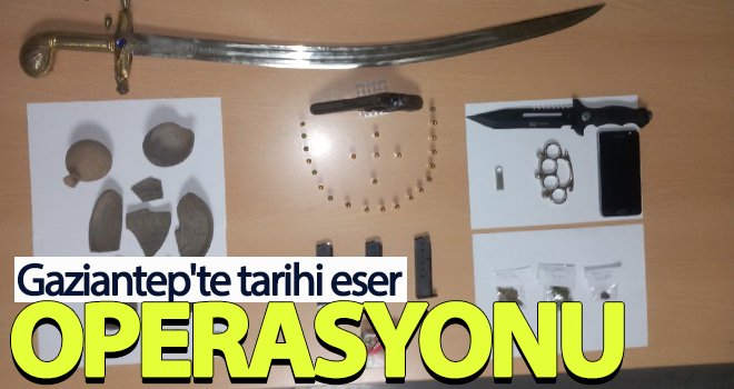Tarihi eser operasyonu! Sikke, küp parçaları ve kılıç ele geçirildi