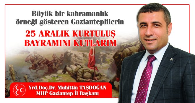 Taşdoğan'dan 25 Aralık Kurtuluş Günü mesajı