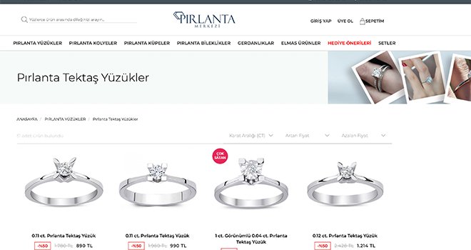 Tektaş Yüzük Fiyatları