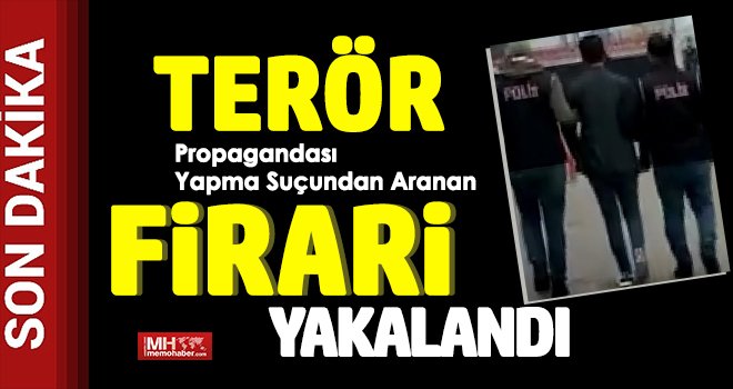 Terör propagandası yapma suçundan aranan firari yakalandı