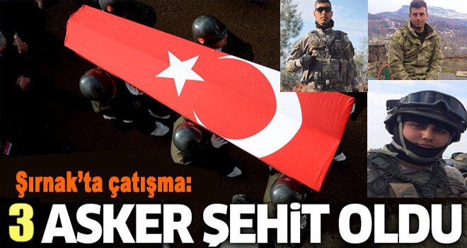 PKK'lı teröristlerle çatışma: 3 şehit, 1 yaralı