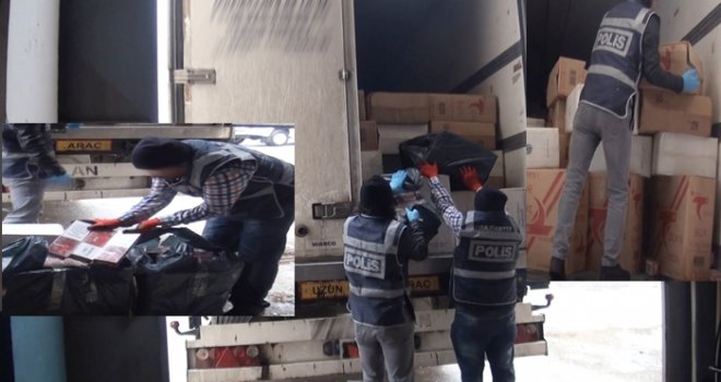 TIR DORSESİNDE 121 BİN PAKET KAÇAK SİGARA