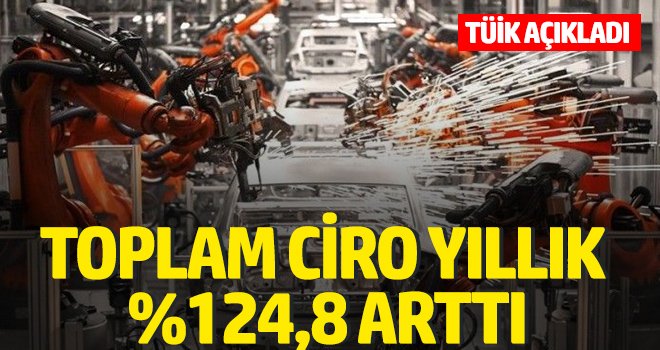 Toplam ciro yıllık yüzde 124,8 arttı