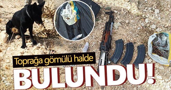 Toprağa gömülü silah ve bomba yapımında kullanılan malzemeler bulundu