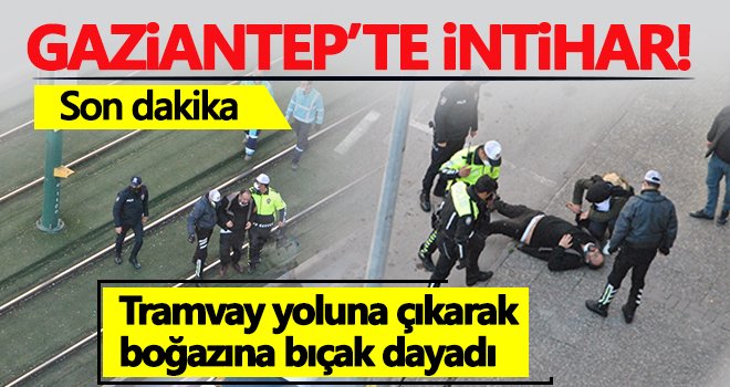 Tramvay yolunda kendine zarar vermek isterken baygınlık geçirdi