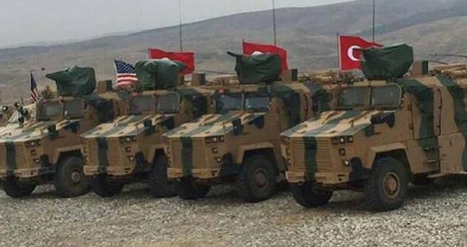 Türk ve ABD askerlerinin Münbiç'te ortak devriyesi başladı