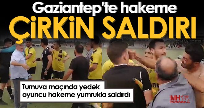 Turnuva maçında yedek oyuncu hakeme yumrukla saldırdı