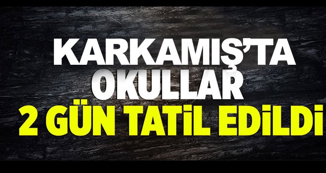 Valilik duyurdu! Karkamış'ta eğitime 2 gün ara