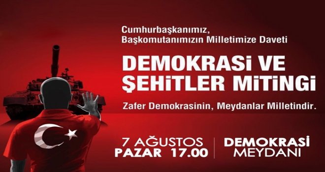Valilikten Demokrasi ve Şehitler mitingine davet