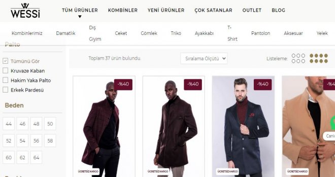 Wessi erkek palto modelleri