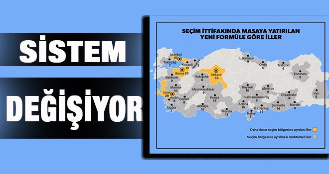 Yeni harita: 31 ilde sistem değişiyor