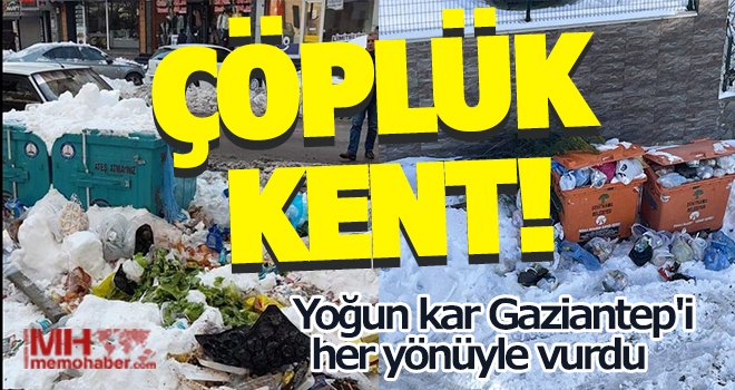 Yoğun kar Gaziantep'i her yönüyle vurdu