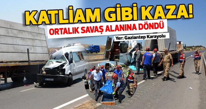 Yolcu minibüsü, TIR'a çarptı: 2 ölü, 11 yaralı