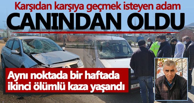 Yolun karşısına geçmek isterken canından oldu